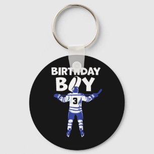 Kinder 3. Geburtstag Eishockey 3 Jahre alter Klein Schlüsselanhänger