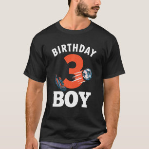 Kinder 3 Geburtstag Fußball Junge 3 Jahre alter Fu T-Shirt