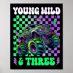 Kinder 3. Geburtstag Junge Monster Truck Young Wil Poster