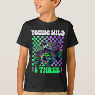 Kinder 3. Geburtstag Junge Monster Truck Young Wil T-Shirt