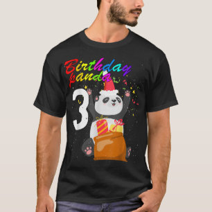 Kinder 3. Geburtstag Panda Bear Boys Girls 3 Jahre T-Shirt