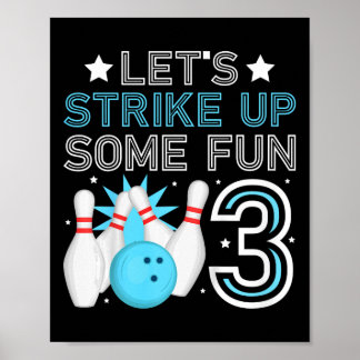 Kinder 3. Geburtstag Party Bowling Junge 3 Jahre a Poster