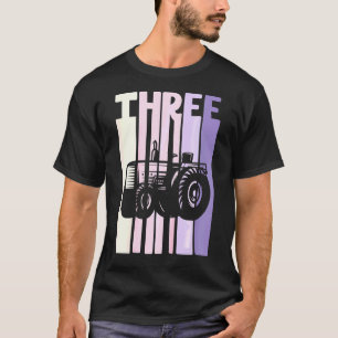 Kinder 3 Geburtstag Retro Farm Tractor Thema Bauer T-Shirt