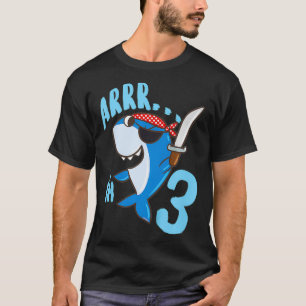 Kinder 3 Geburtstagsgeschenk Idee Boys Shark Pirat T-Shirt
