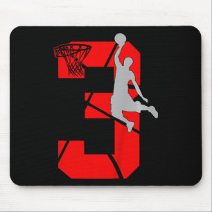 Kinder 3 Jahre alt 3 Bysketbyll Geburtstagsparty T Mousepad