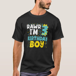 Kinder 3 Jahre alt 3 Geburtstag Junge Dinosaurier  T-Shirt