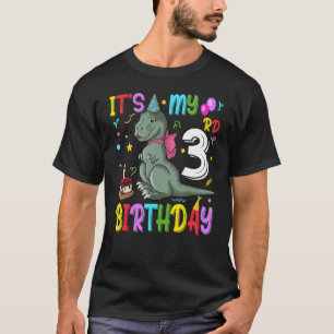 Kinder 3 Jahre alt 3. Geburtstag Junge Rex Dinosau T-Shirt