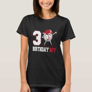 Kinder 3 Jahre alt Dabbing Baseball 3. Geburtstag  T-Shirt