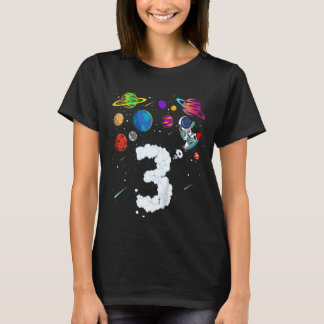 Kinder 3 Jahre alt Dritter Geburtstag Junge Astron T-Shirt