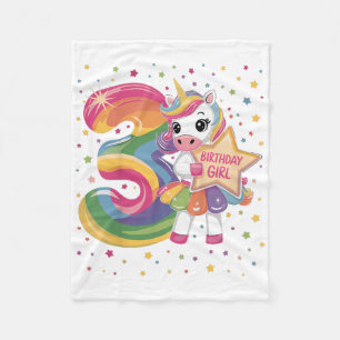 Kinder 3 Jahre alt Einhorn 3. Geburtstagskind Fleecedecke