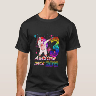 Kinder 3 Jahre alt Einhorn Blüte 3. Geburtstag Gir T-Shirt