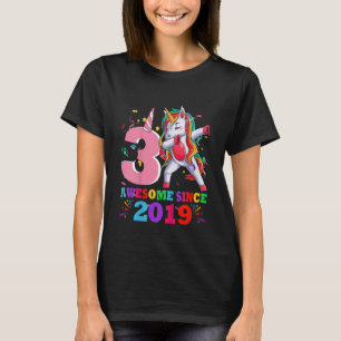 Kinder 3 Jahre alt Einhorn Dabbing 3. Geburtstagsk T-Shirt