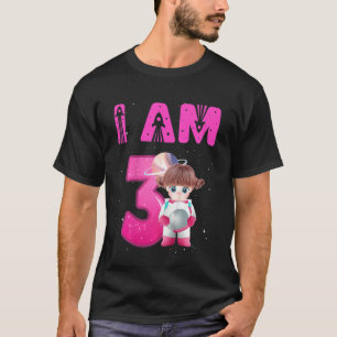 Kinder 3 Jahre alt Geburtstag Girl Astronaut Space T-Shirt