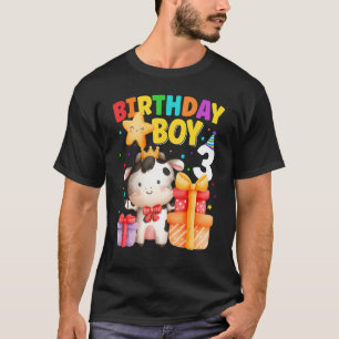 Kinder 3 Jahre alt Geburtstag Junge 3. Kuh Landtie T-Shirt