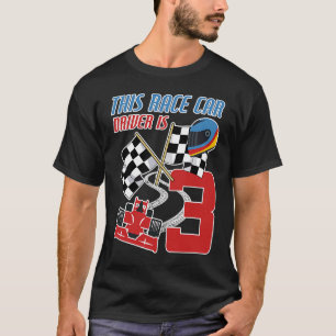 Kinder 3 Jahre alt Rennwagen Geburtstag 3. Racing T-Shirt