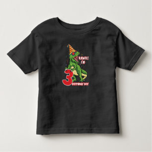 Kinder 3 Jahre alte Dinosaurier Geburtstag 3. Part Kleinkind T-shirt