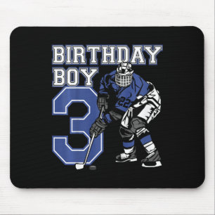 Kinder 3 Jahre alte Eishockey-Themen-Geburtstagsfe Mousepad