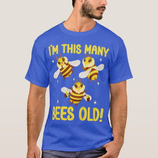 Kinder 3 Jahre alte Mädchen Bienen 3. Geburtstag K T-Shirt