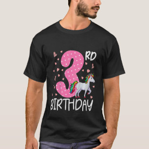 Kinder 3 Jahre alte Mädchen Einhorn 3. Geburtstag T-Shirt