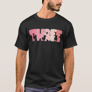 Kinder 3 Jahre alter Niedlicher Hund Geburtstagski T-Shirt