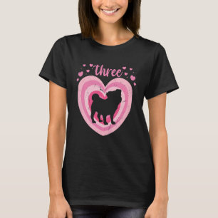 Kinder 3 Jahre alter Niedlicher Hund Geburtstagski T-Shirt