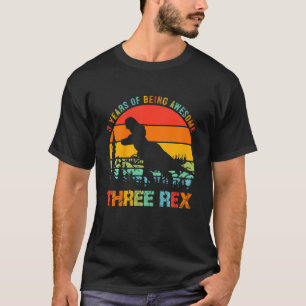 Kinder 3 Jahre Junge Drei Rex 3. Geburtstag Dritte T-Shirt
