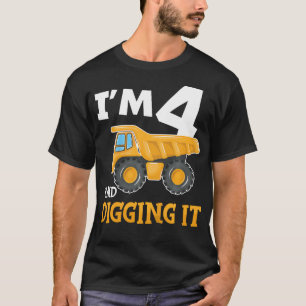Kinder 4 4 Jahre 4. Geburtstag Baujunge 4 Jahr T-Shirt
