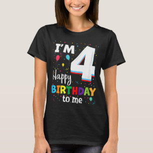 Kinder 4 4 Jahre 4. Geburtstag Happy Birthday Boy  T-Shirt