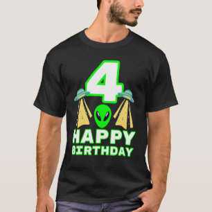 Kinder 4 Alien 4 Jahre alt Junge oder Mädchen Ufo T-Shirt