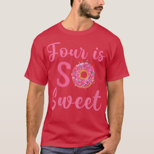 Kinder 4. Donut Geburtstagsparty Vier Jahre alt Sw T-Shirt