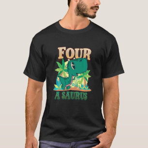 Kinder 4. Geburtstag 4 Jahre alt Dinosaurier Rex 4 T-Shirt