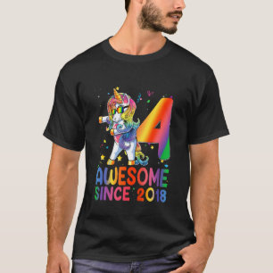 Kinder 4. Geburtstag 4 Jahre Alte Mädchen Absteche T-Shirt