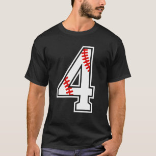 Kinder 4 Geburtstag Baseball Big Number Vier Jahre T-Shirt