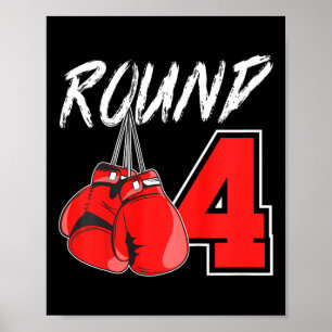 Kinder 4 Geburtstag Boxenjungen 4 Jahre alter Boxe Poster