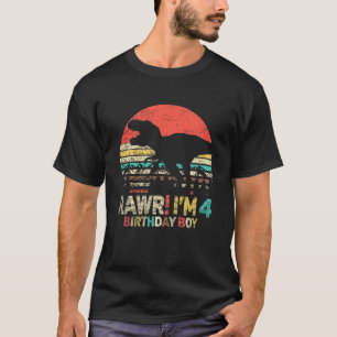 Kinder 4. Geburtstag Boy Dinosaurier Rawr I m 4 4 T-Shirt