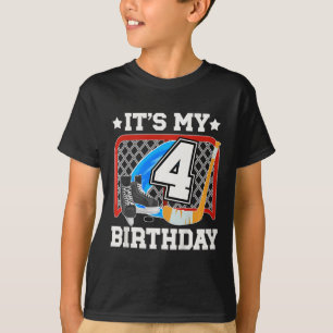 Kinder 4. Geburtstag Eishockey Junge 4 Jahre alt E T-Shirt