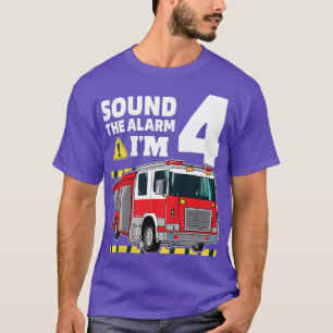 Kinder 4. Geburtstag Junge Feuerwehr LKW 4 Vierjäh T-Shirt