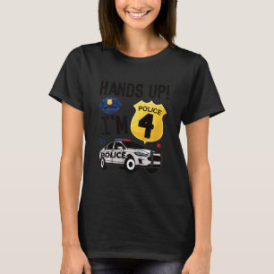 Kinder 4. Geburtstag Polizist Junge 4 Jahre alt Po T-Shirt