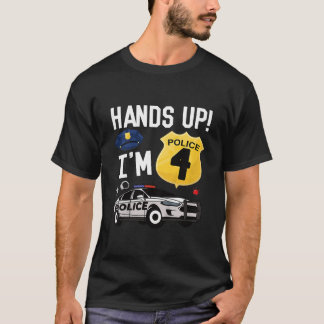 Kinder 4. Geburtstag Polizist Junge 4 Jahre alt Po T-Shirt