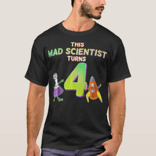 Kinder 4. Geburtstag Shirt - Mad Scientist Party S