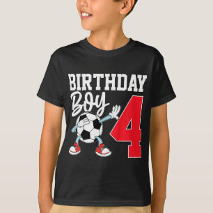 Kinder 4. Geburtstags-Shirt Junge Fußball Kids Foo T-Shirt