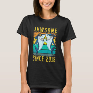 Kinder 4. Geburtstagshai 4 Jahre alter Jawsome Sei T-Shirt