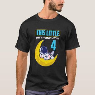 Kinder 4 Geburtstagskinder 4 Jahre alter Astronaut T-Shirt