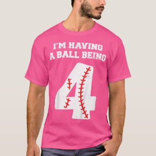 Kinder 4 Jahre alt Baseball Geburtstag 4. Geburtst T-Shirt