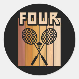 Kinder 4 Jahre alt Dminton Geburtstag Junge 4. Geb Runder Aufkleber