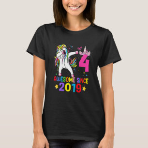 Kinder 4 Jahre alt Einhorn Dabbing 4. Geburtstagsk T-Shirt