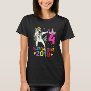 Kinder 4 Jahre alt Einhorn Dabbing 4. Geburtstagsk T-Shirt