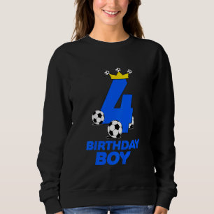 Kinder 4 Jahre alt Geburtstag Fußball 4th Bday Spo Sweatshirt