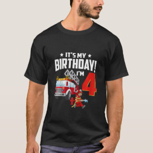 Kinder 4 Jahre alt  Mein 4. Geburtstag Junge Feuer T-Shirt