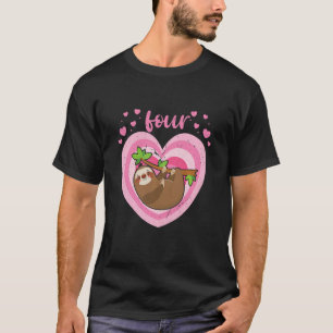 Kinder 4 Jahre alt Niedlicher Sloth Geburtstagskin T-Shirt